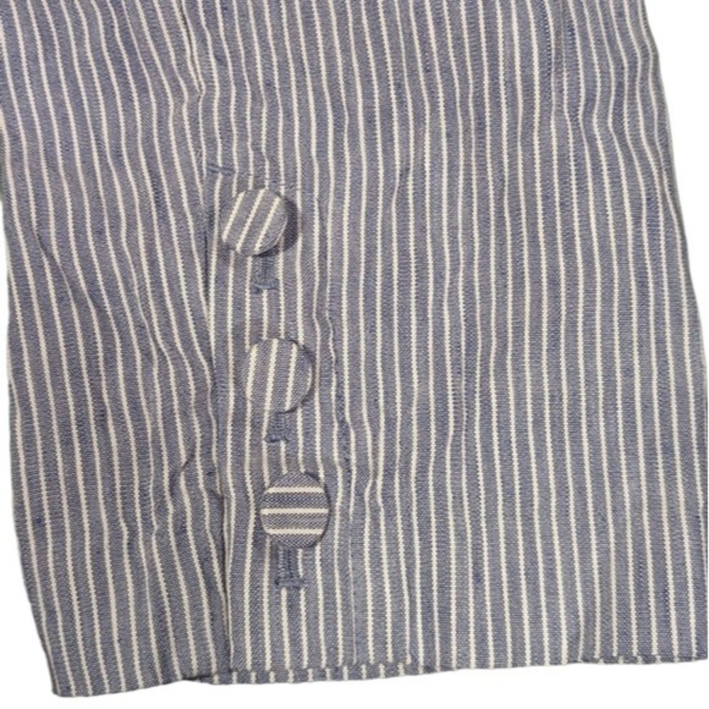 J. Jill Linen Blend Stretch Button Accented Side Zip Ankle Pants Size Medium - Picture 6 of 11